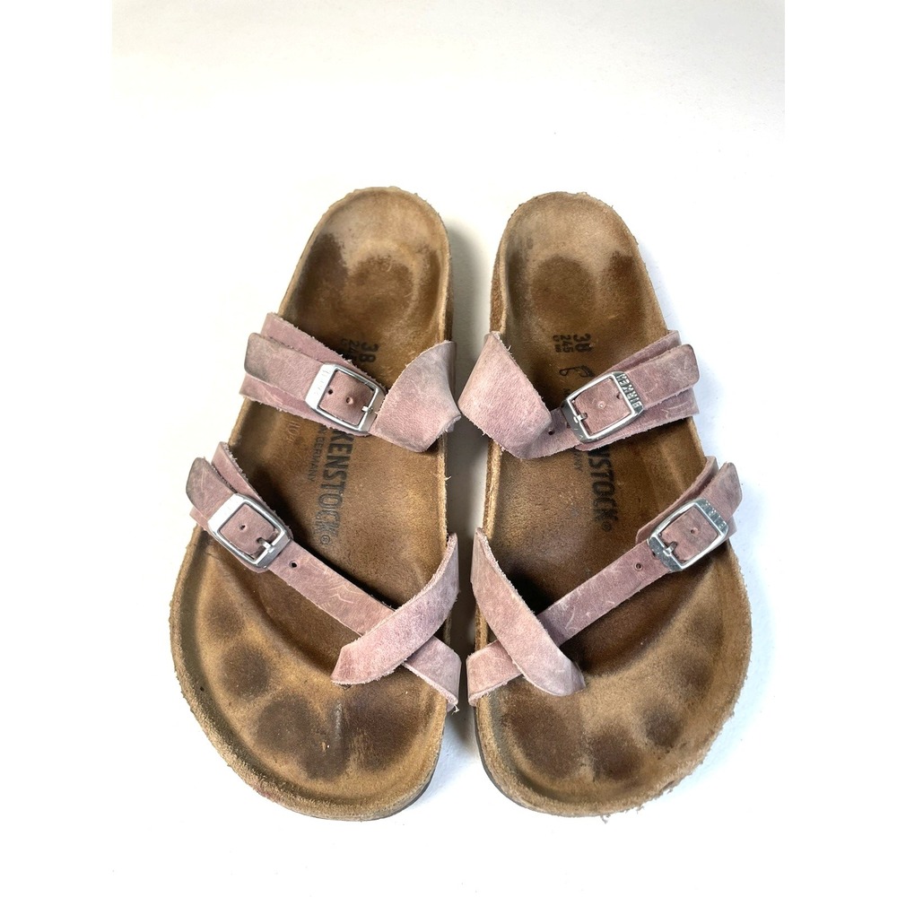 Birkenstock Mayari Leather Sandals 38 Women's 7 7.5 Shoes Summer Strappy